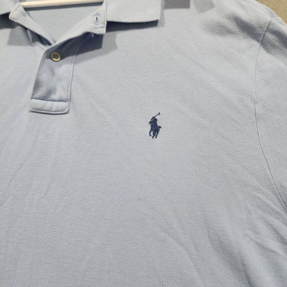 Polo Ralph Lauren Polo Shirt Mens 2XL Blue Solid Classic Fit 100% Cotton - Picture 5 of 15